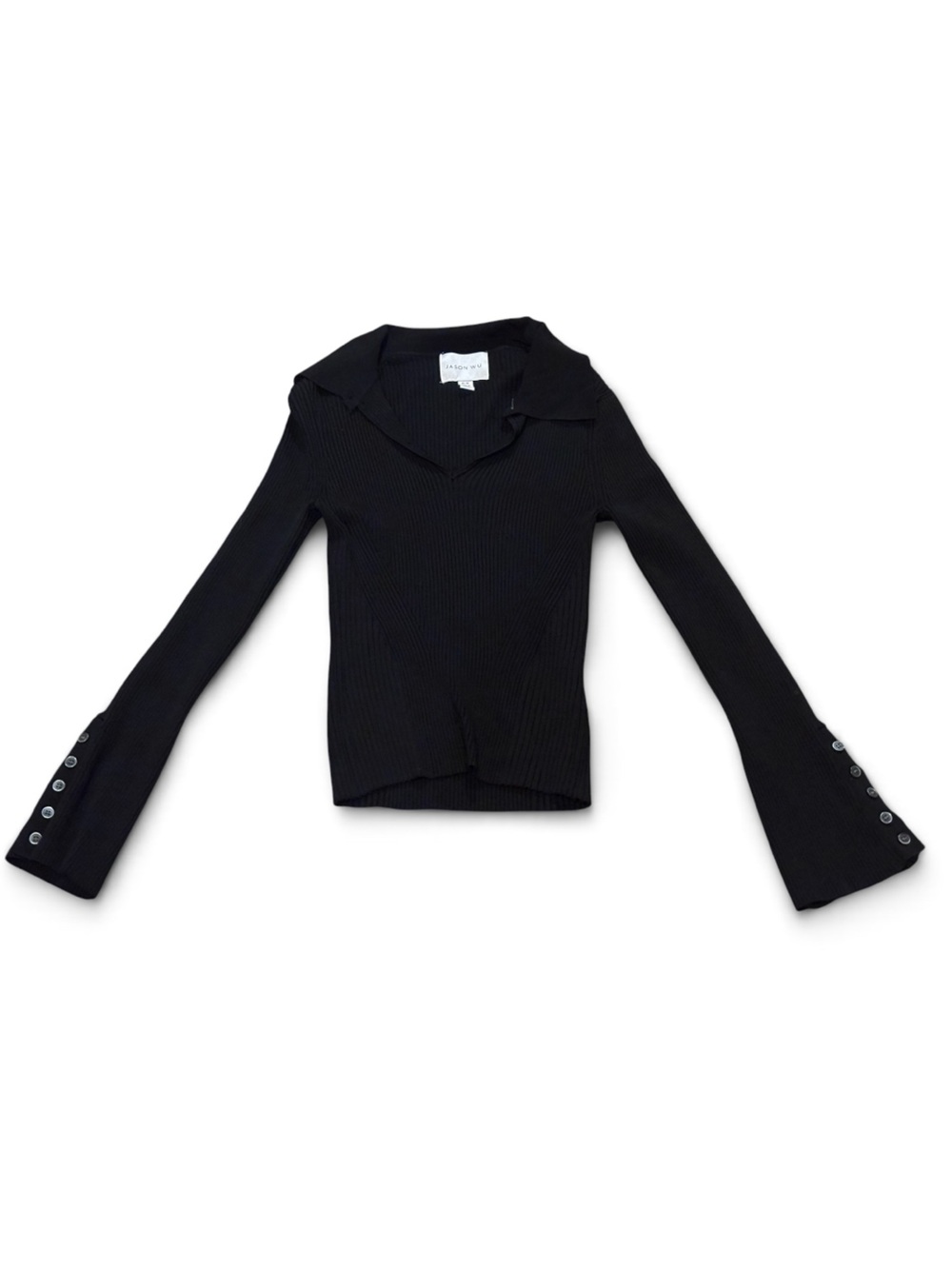 Jason Wu Ribbed Black Shirt size Medium NWOT